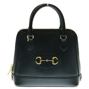 GUCCI Horsebit Leather Hand Shoulder Bag Black